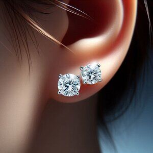 Stunning  1-carat Each lab-grown diamond earring